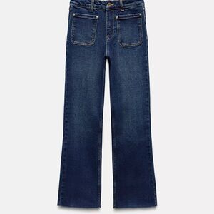 Zara High Waisted Mini Flare Jeans-Blue (US size 4)